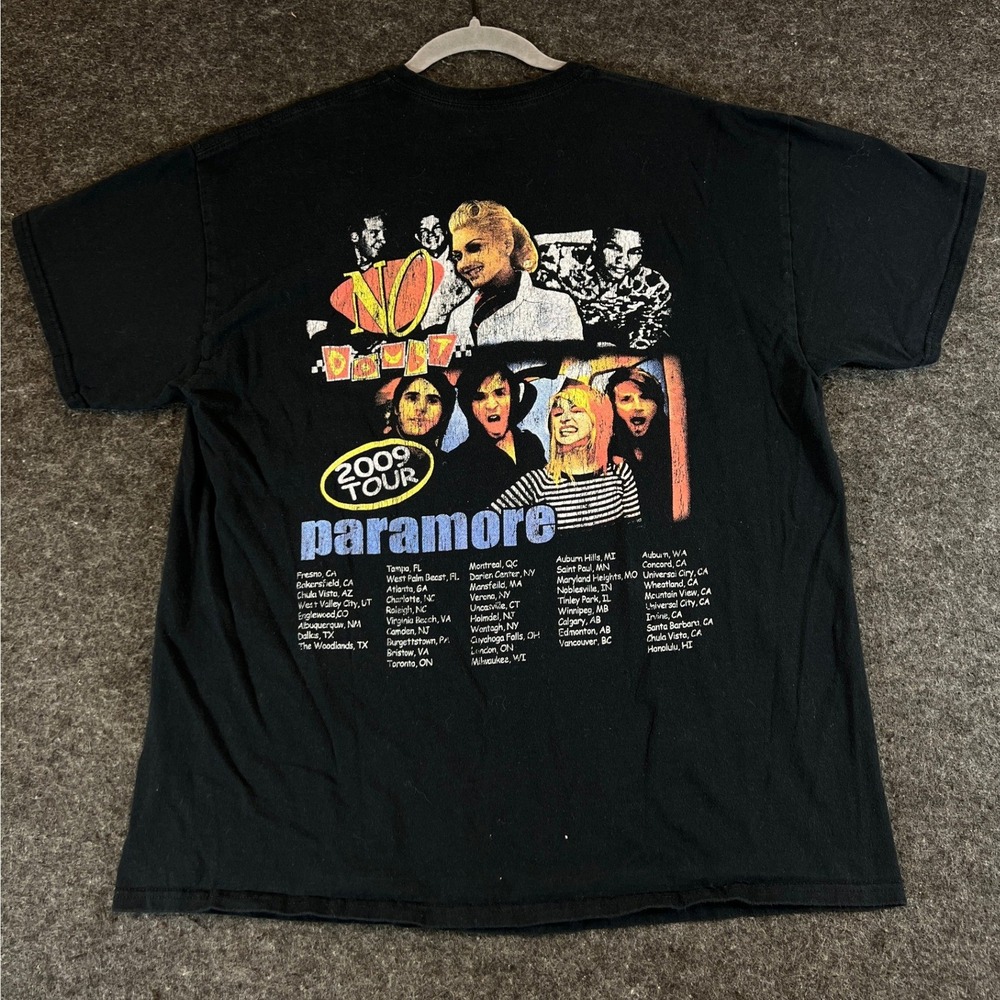 Paramore 2009 Tour Shirt Mens Large No Doubt Concert Tee Black Double Sided USA